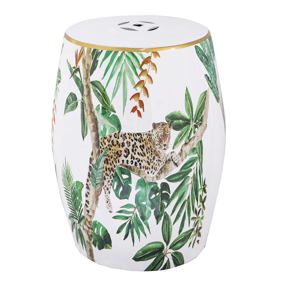 Leopard Ceramic Side Table