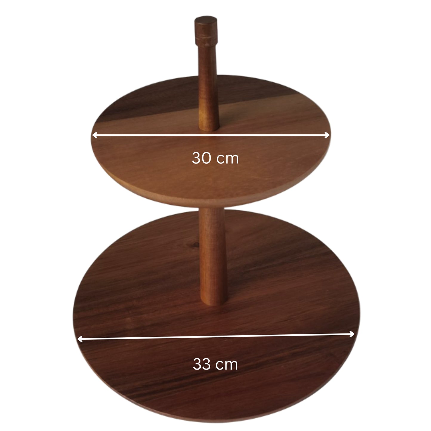 Two-Tier Acacia Wood High Tea Serving Stand
