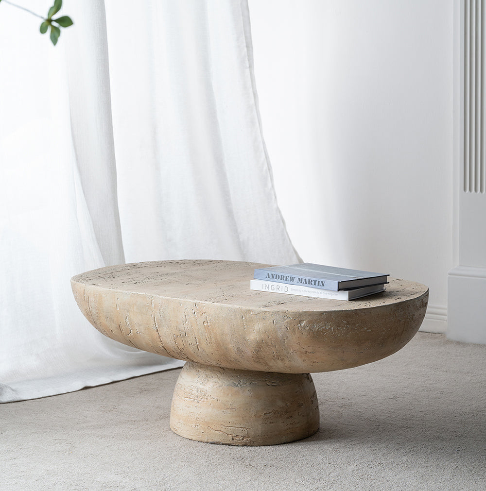 Oval Cement Coffee Table