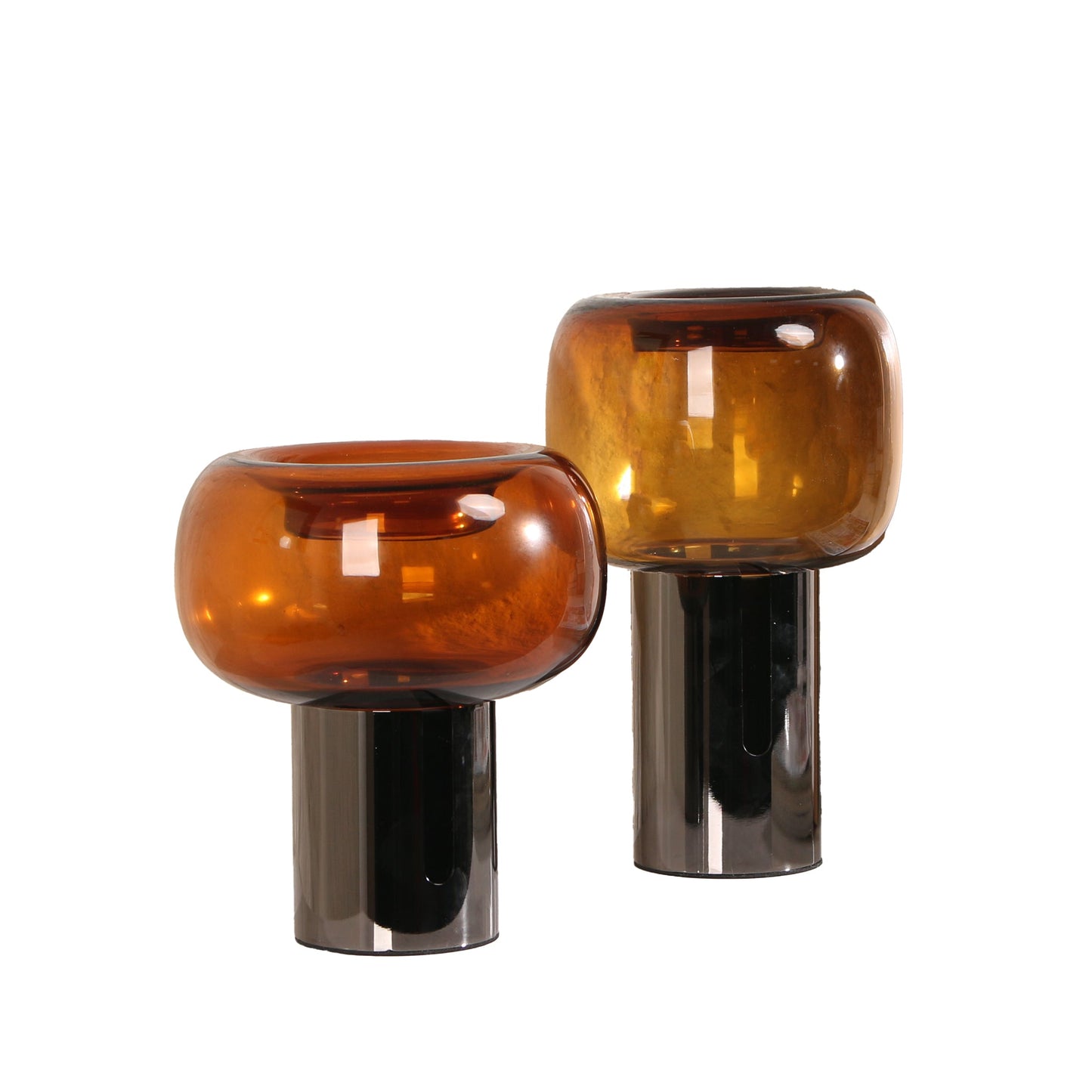 Amber Large Glass Vase - Brown