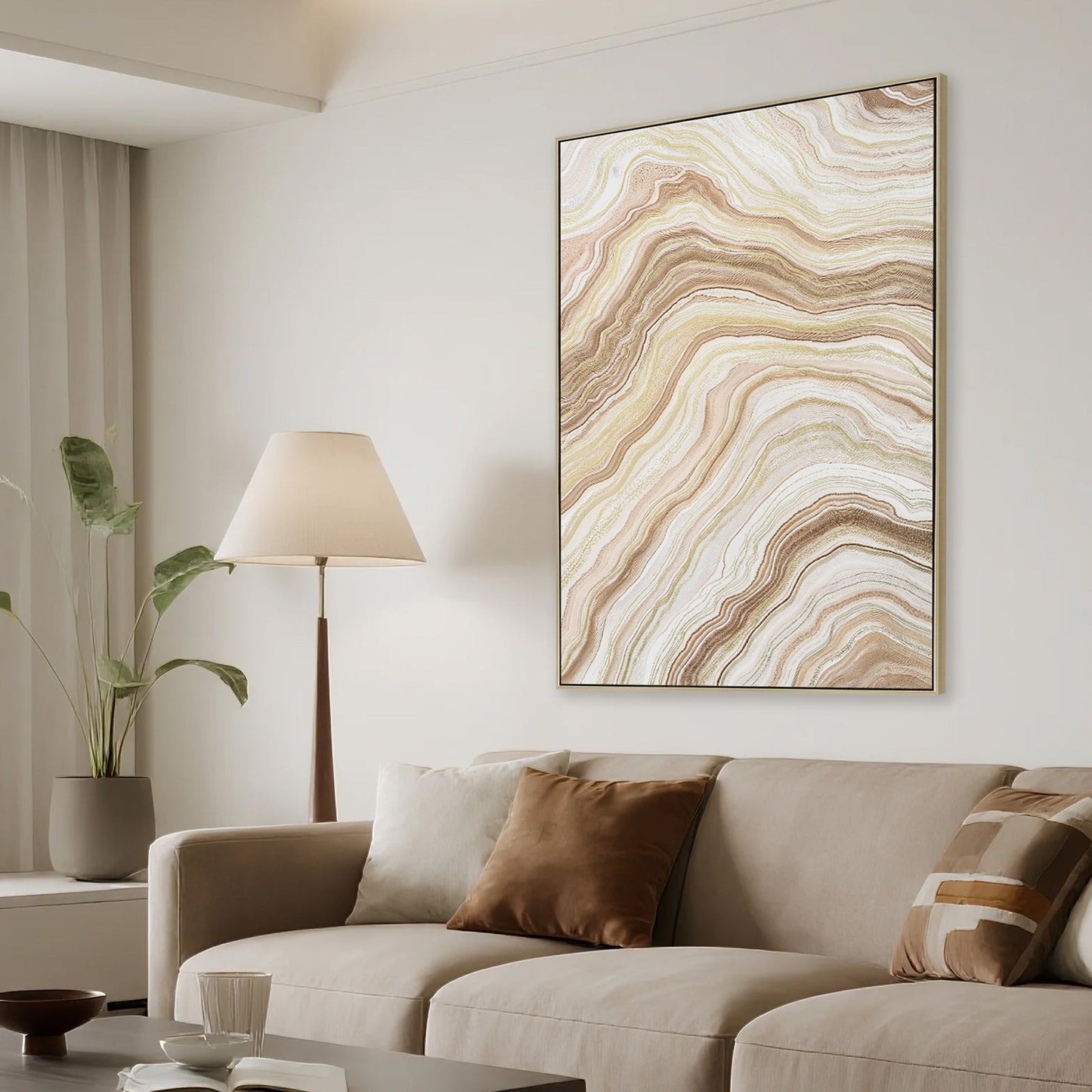 80 x 120cm Framed Canvas - Natural