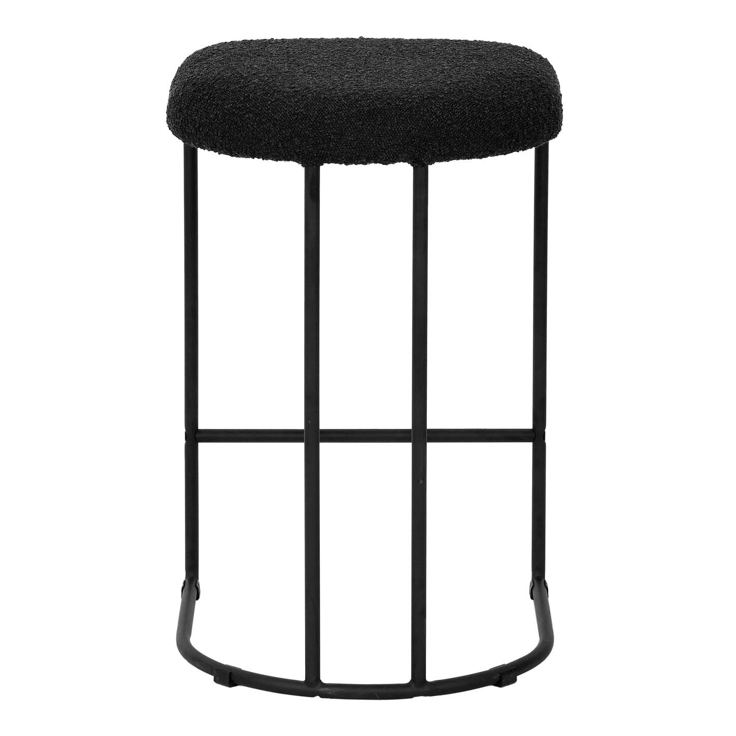 65cm Bar Stool - Black Boucle (Set of 2)