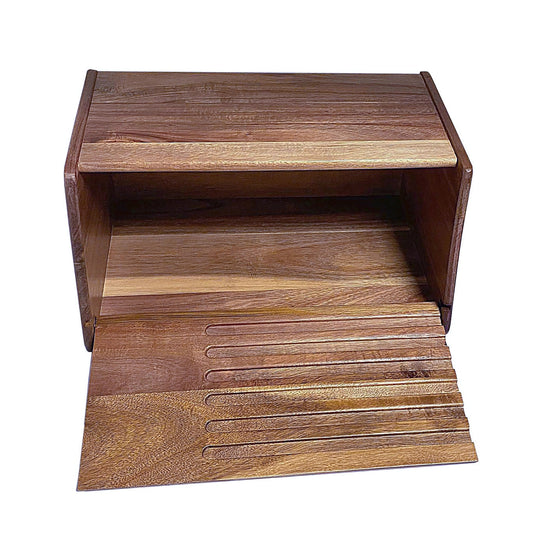 Acacia Wood Bread Box with Cutting Board