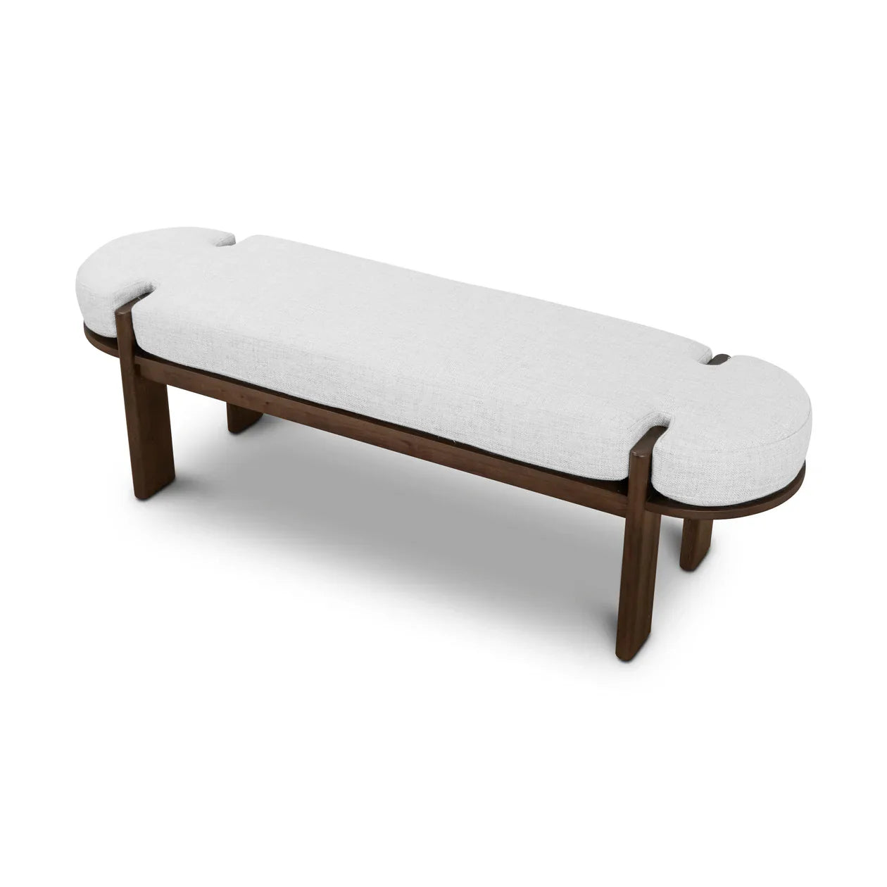 1.6m Walnut Elm Bench - Natural Linen