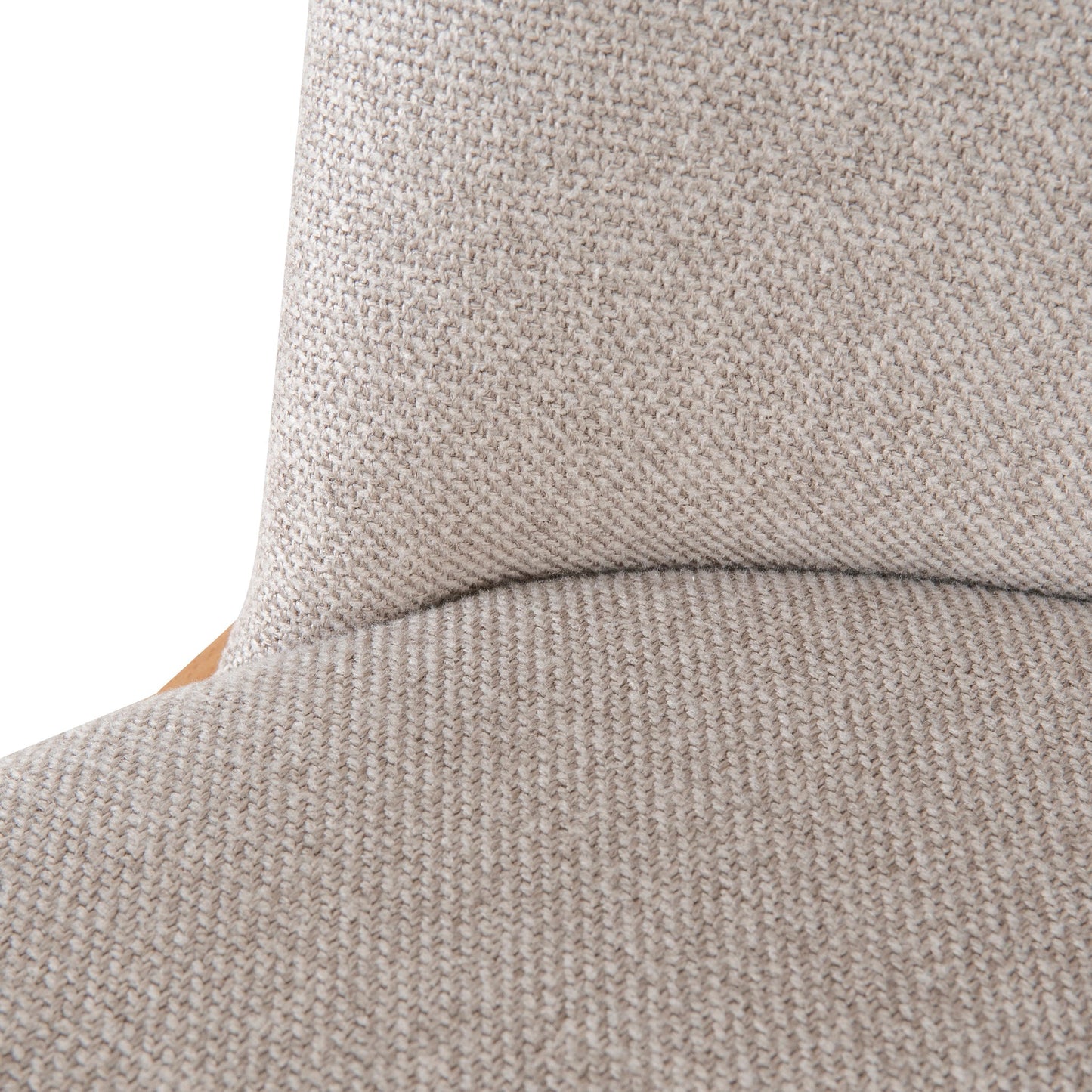 Set of 2 - Natural Dining Armchair - Grey Seat
