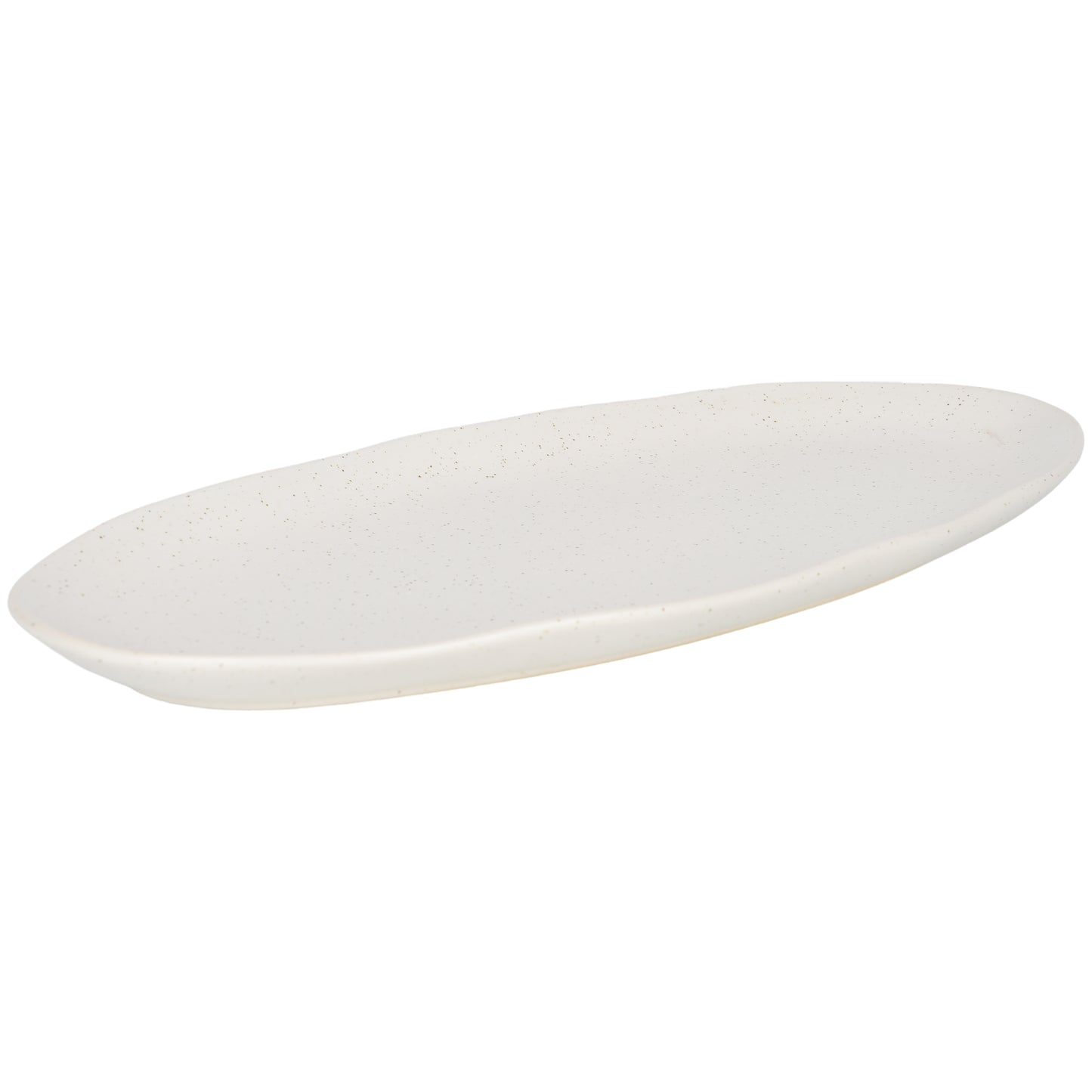 Meen Tribe Stoneware Oval Serving Plate White