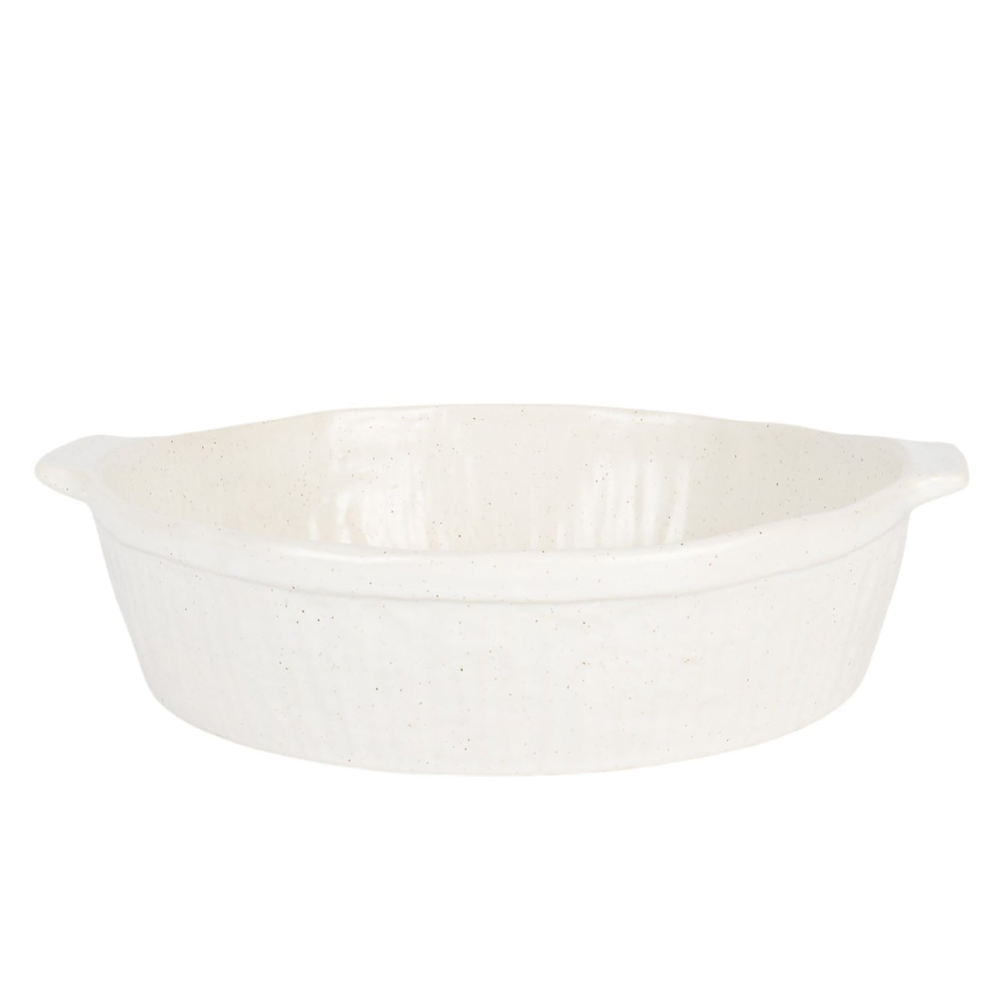 Stoneware Round Baking Dish white