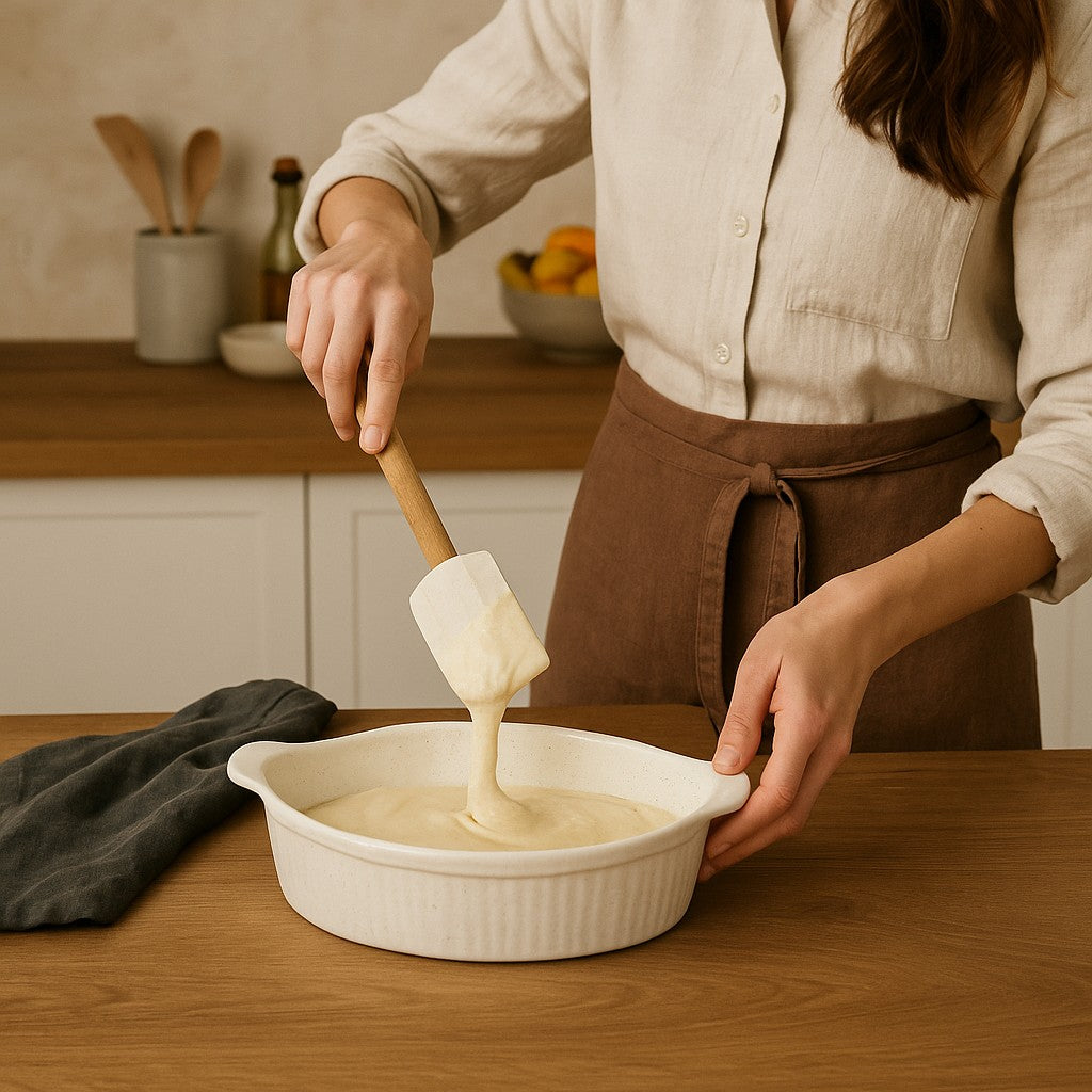 Meen Tribe Stoneware Round Baking Dish white
