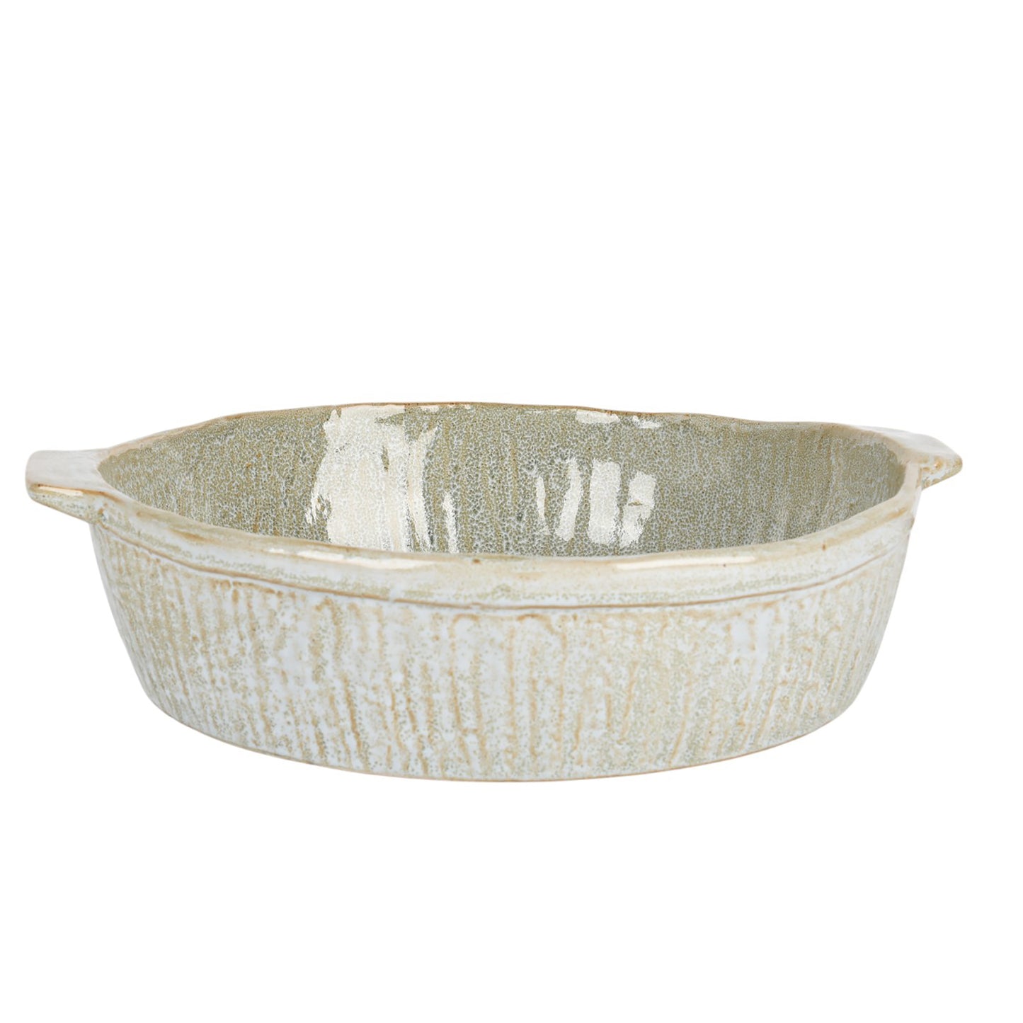 Meen Tribe Stoneware Round Baking Dish green