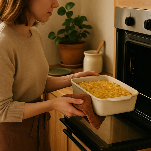 Meen Tribe Stoneware Rectangular Baking Dish white