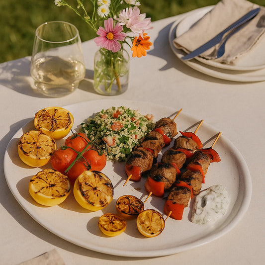 Meen Tribe Round Stoneware Serving Dish Platter