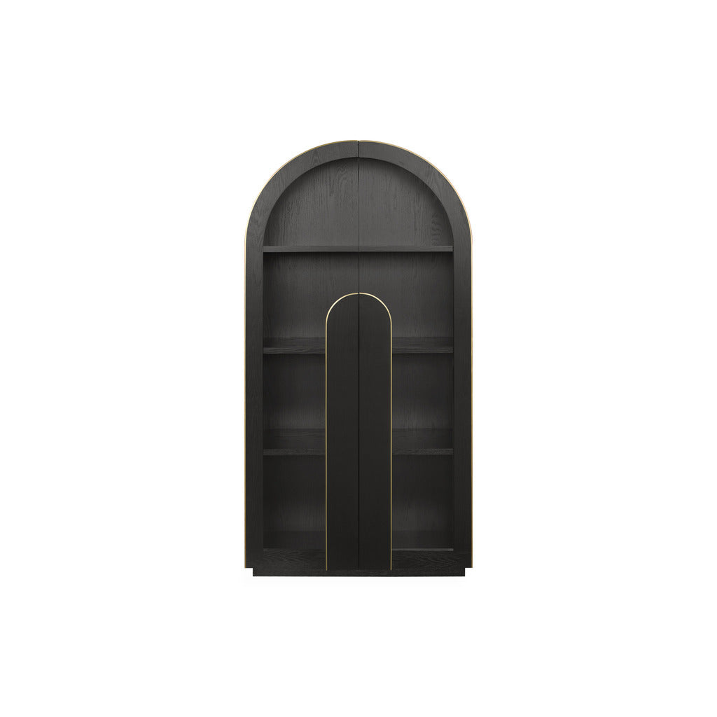 2m (H) Glass Cabinet - Textured Espresso Black