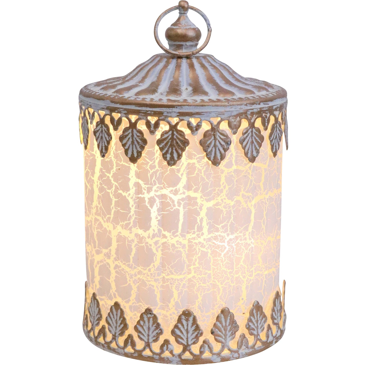 LED Crackle Antique Lantern