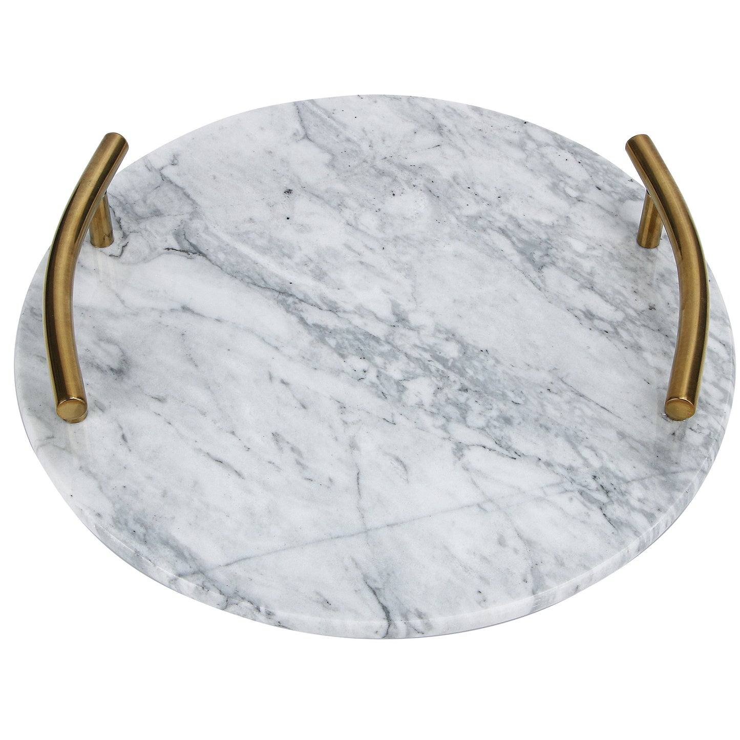 Premium Marble Serving Tray with Gold Handles