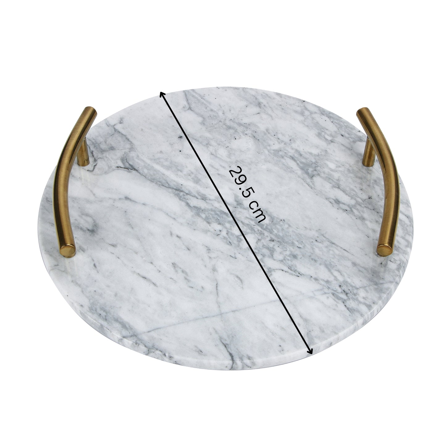 Premium Marble Serving Tray with Gold Handles