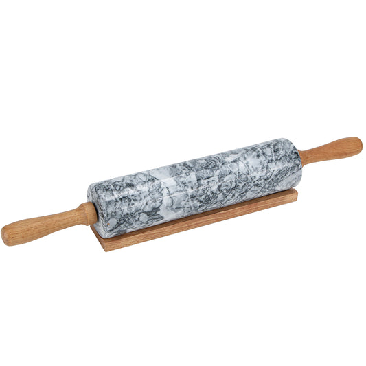 Marble Rolling Pin with Wooden Stand