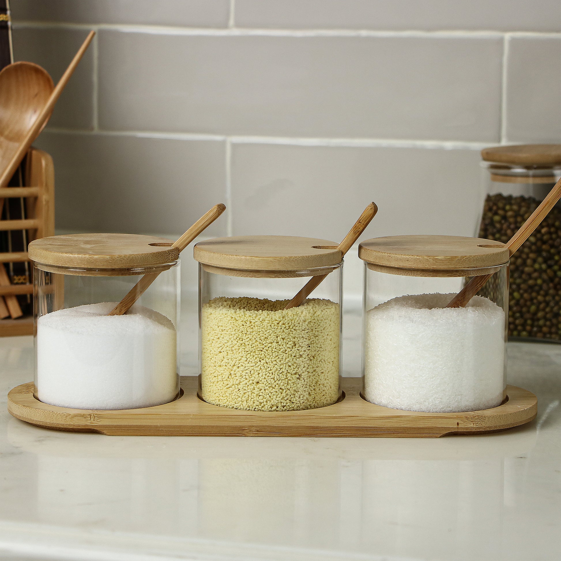 Meen Tribe Glass Jar with Spoon