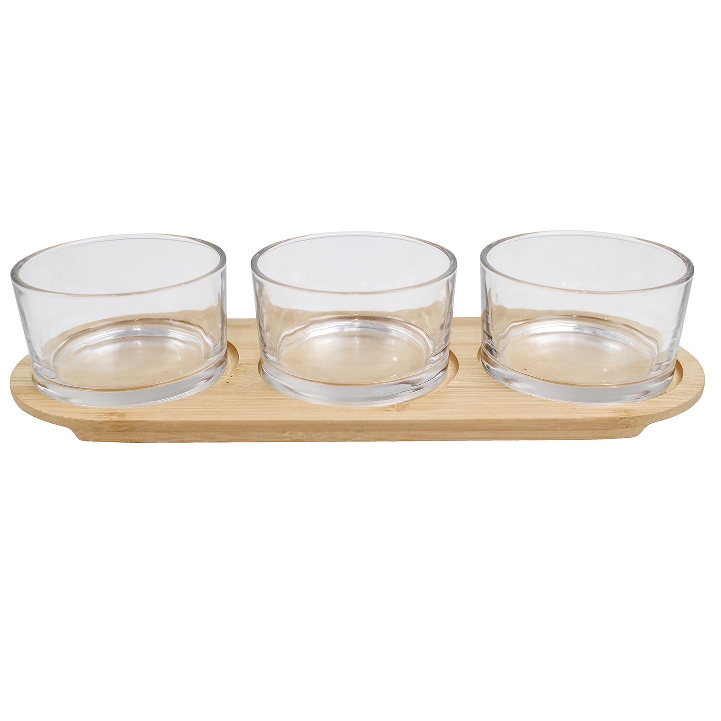 Glass Bowls With Serving Tray 4 Piece Set