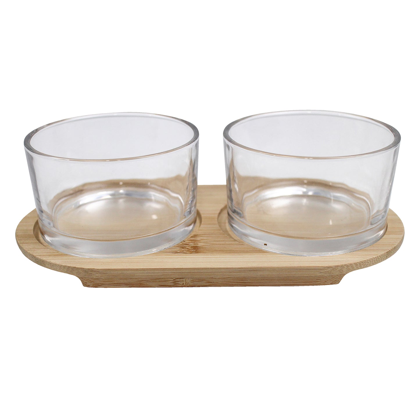 Glass Bowls With Tray - 3 Piece Set