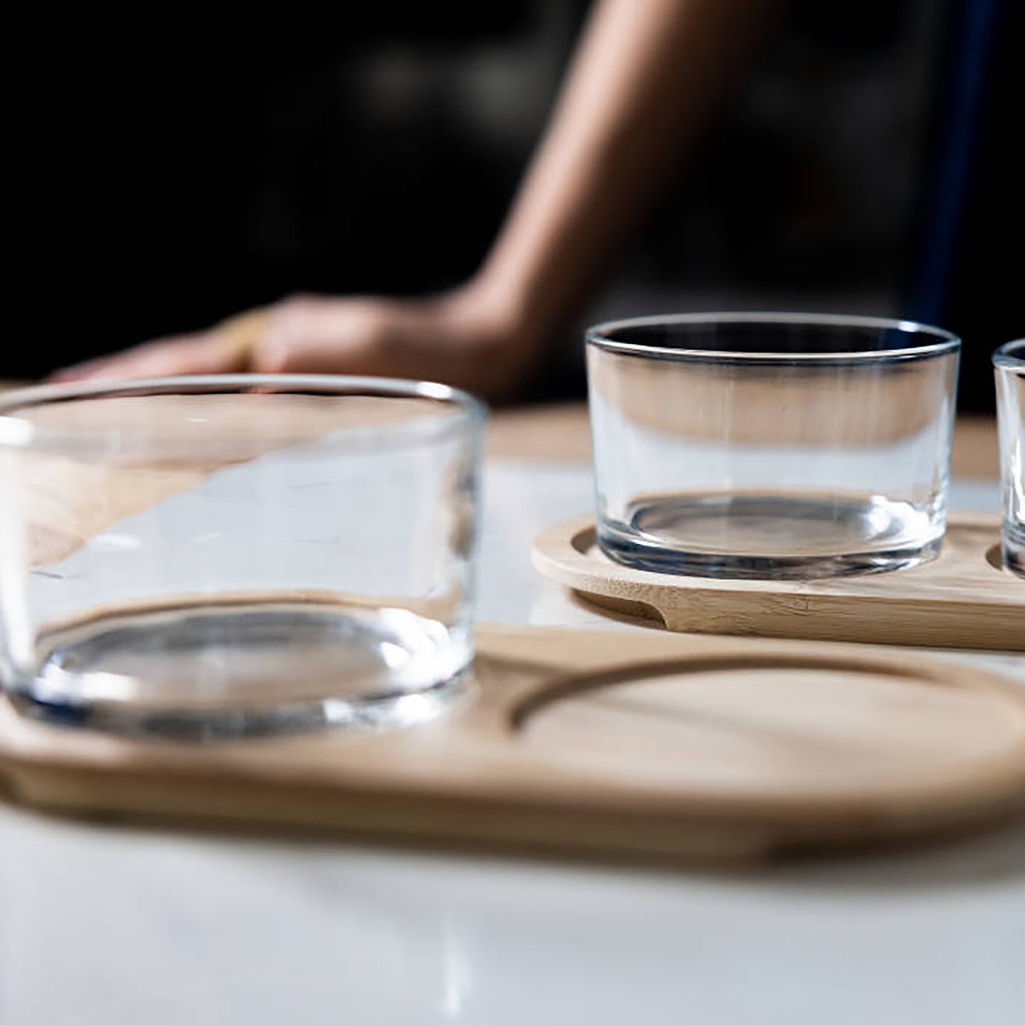 Glass Bowls Serving Set With Tray - 3 Piece