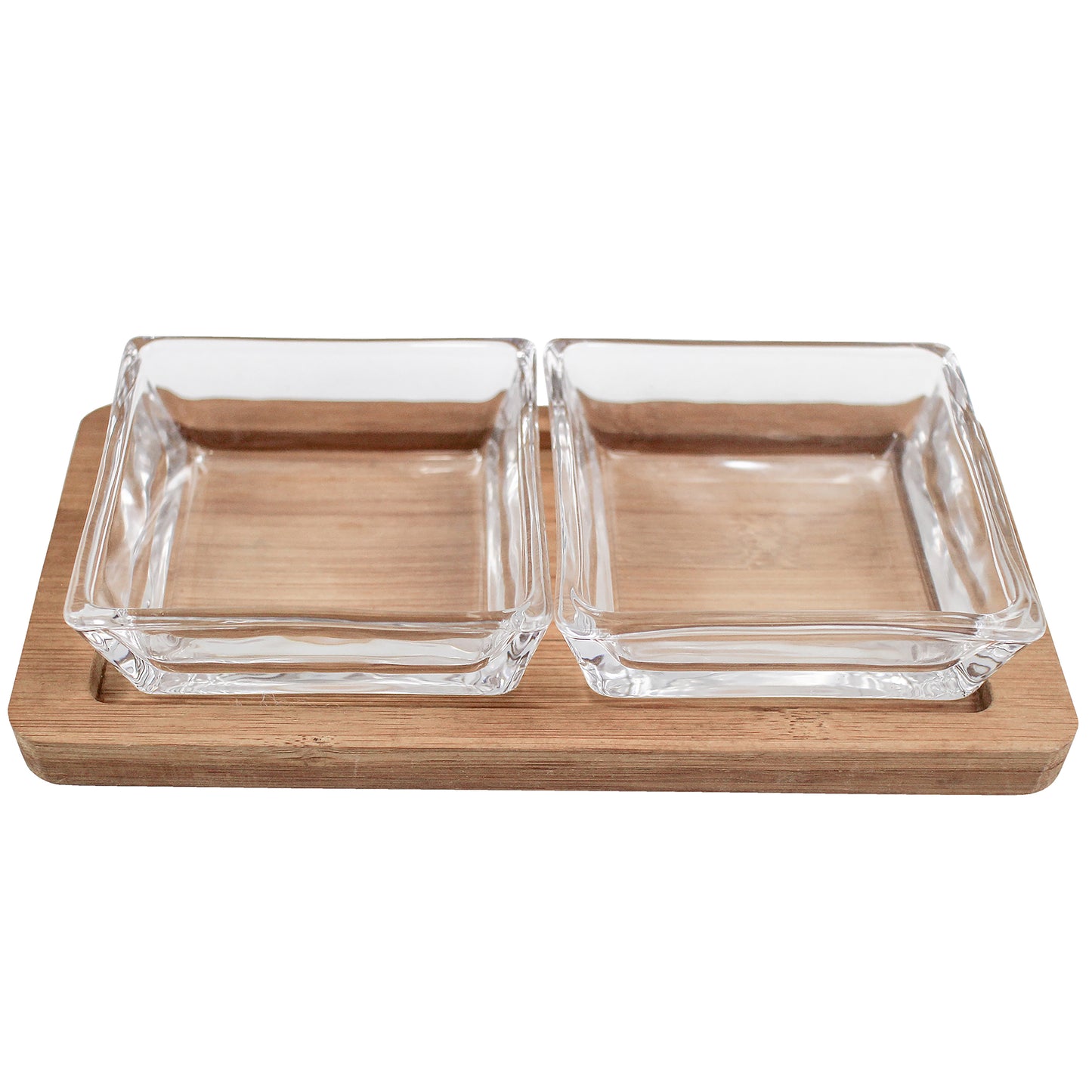 Square Glass Bowls Serving Set - 3 Piece