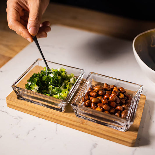 Square Glass Bowls Serving Set - 3 Piece