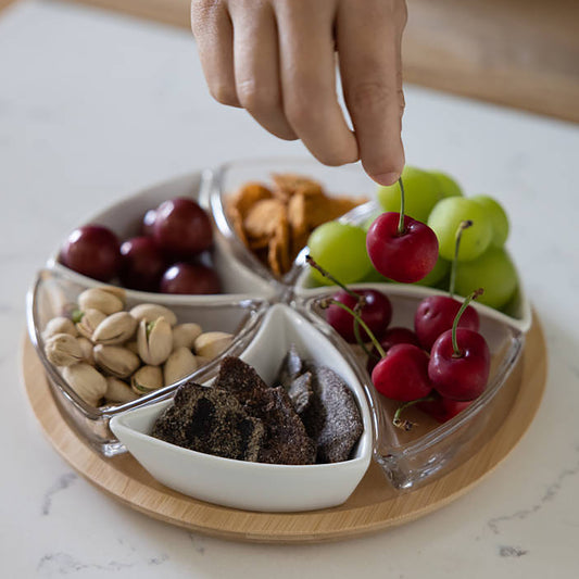 Bowls Serving Set with Tray - 7 Piece
