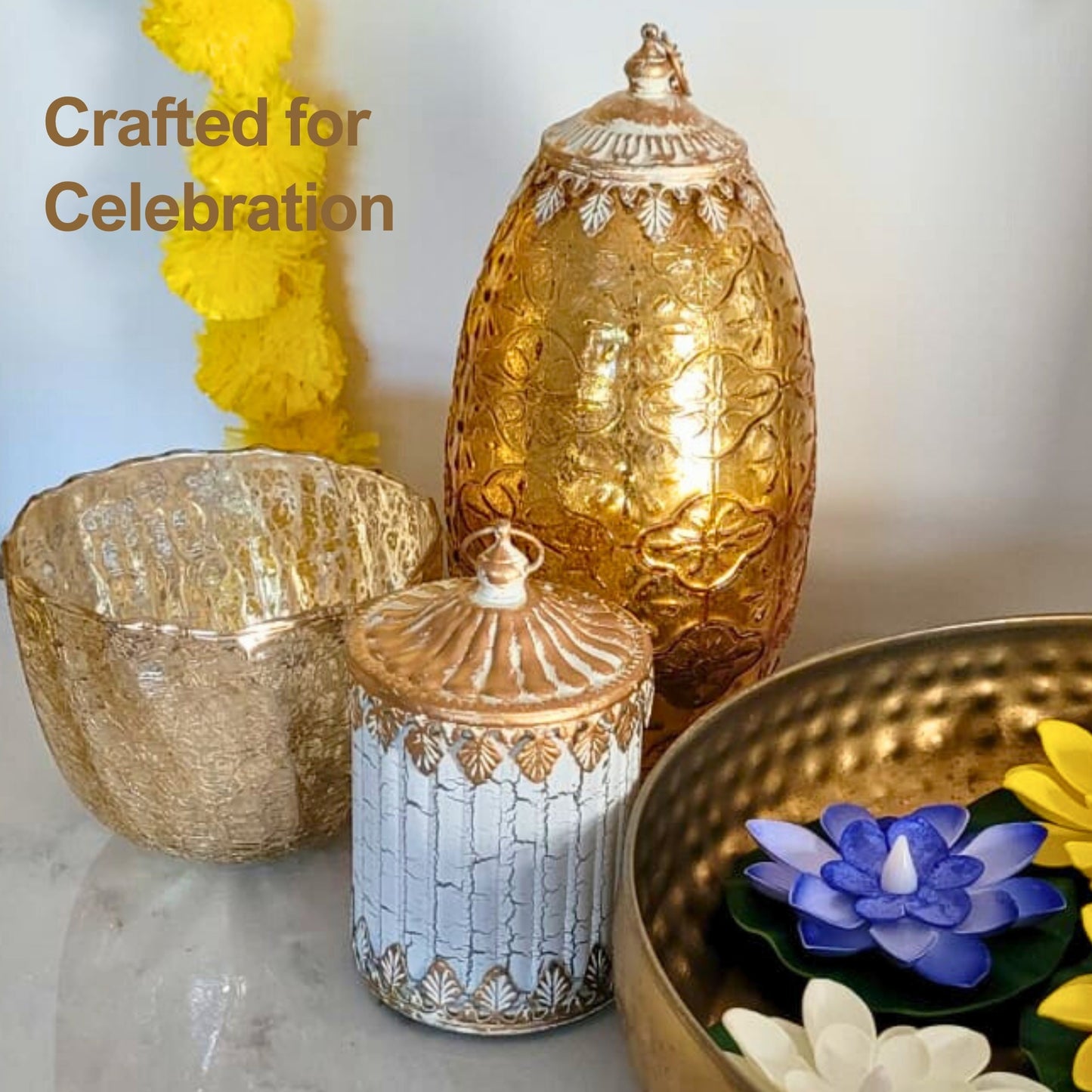 LED Crackle Antique Lantern