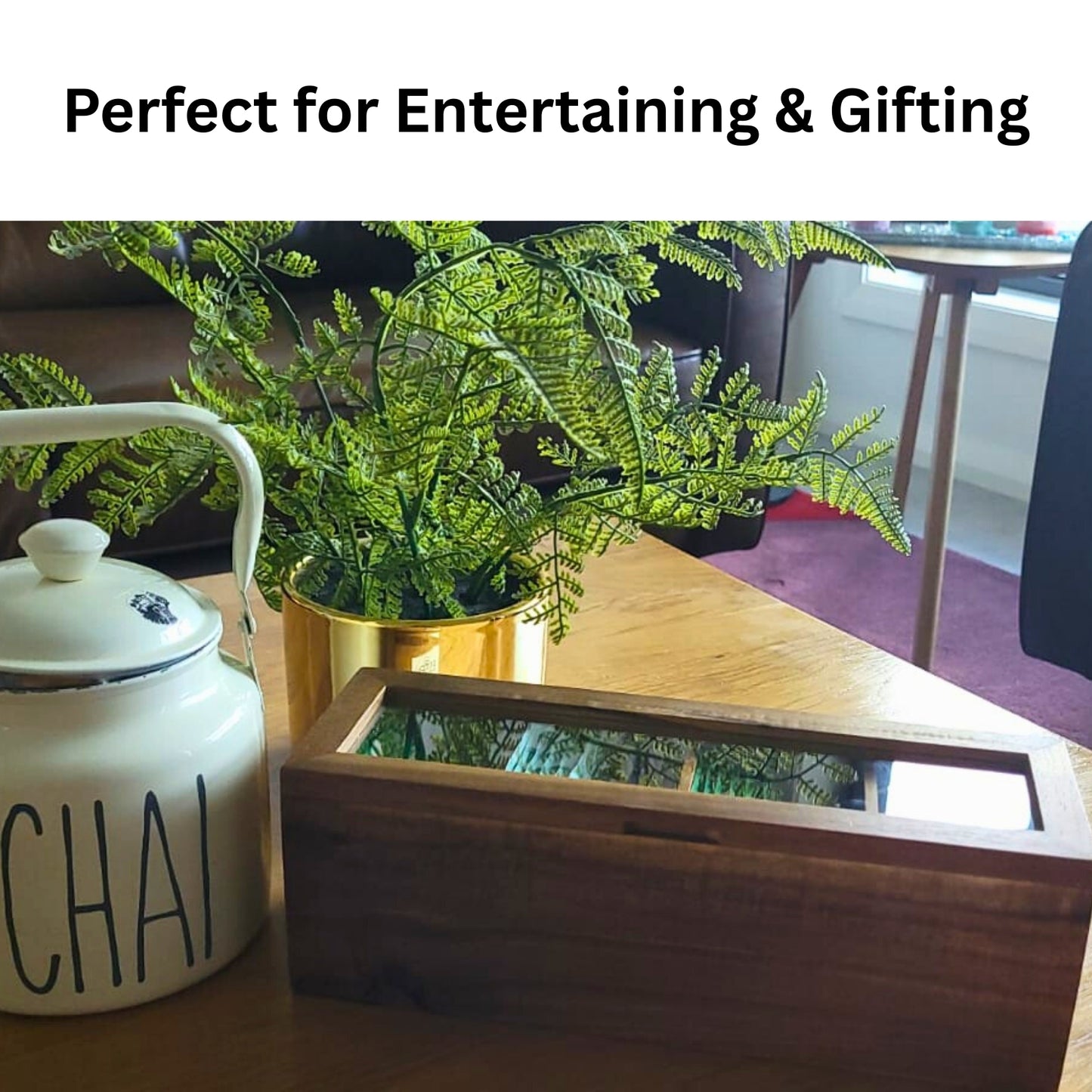 Acacia Wood Spice and Tea Storage Box