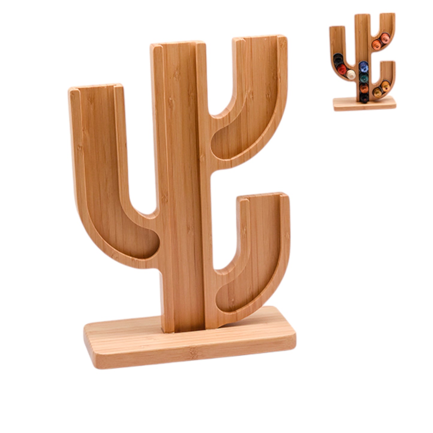 Meen Tribe Wooden cactus-shaped Coffee Pod Stand
