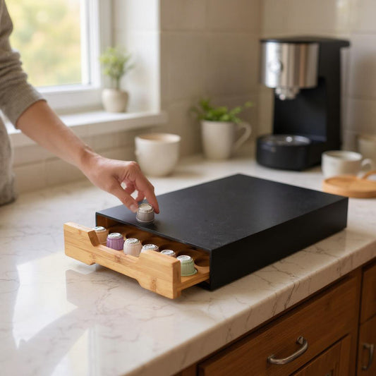 Bamboo Coffee Pod Storage Drawer