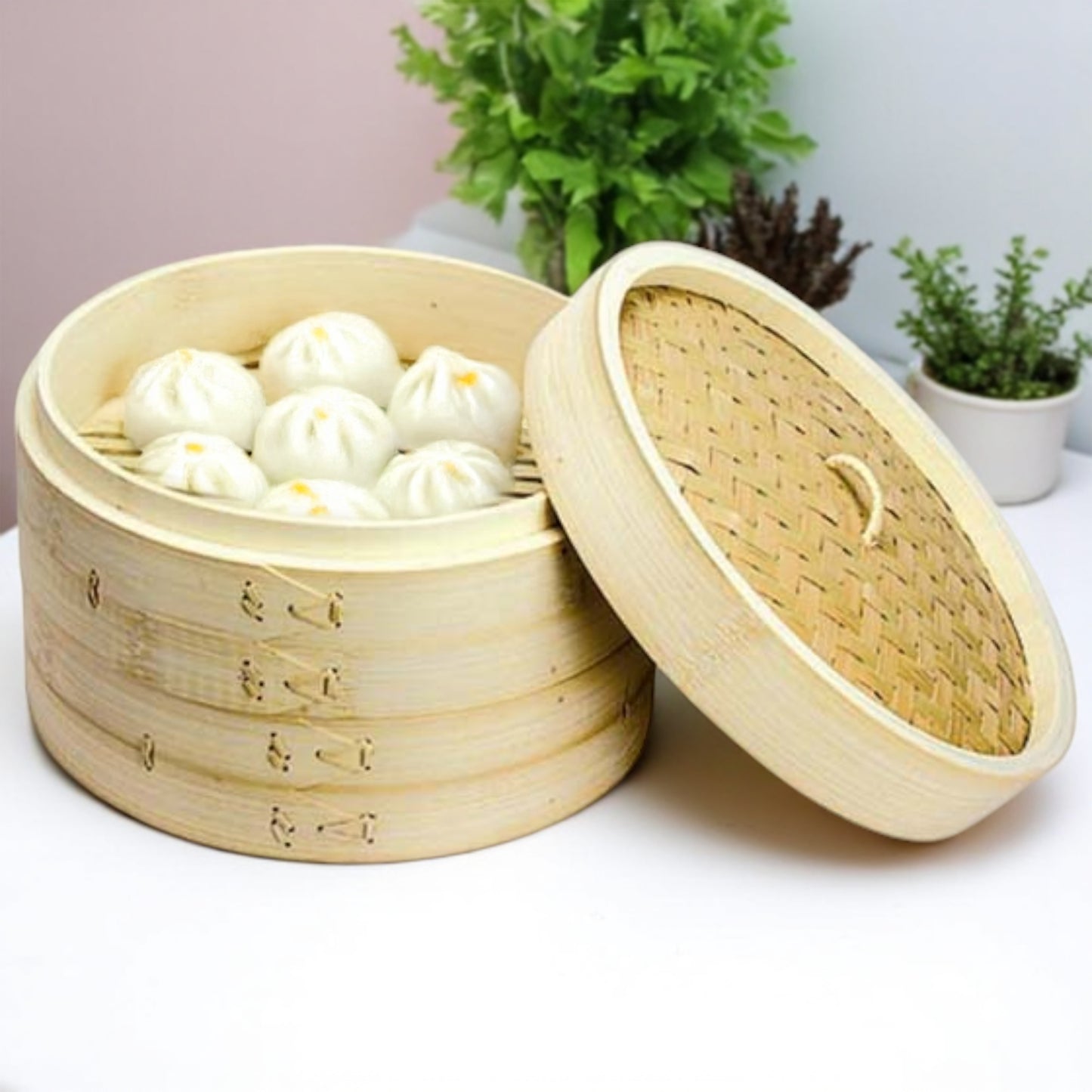 Bamboo 2 Tier Dumpling Steamers