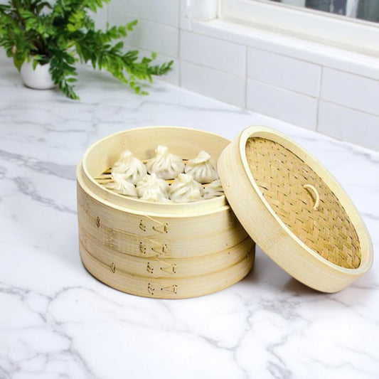 Bamboo 2 Tier Dumpling Steamers