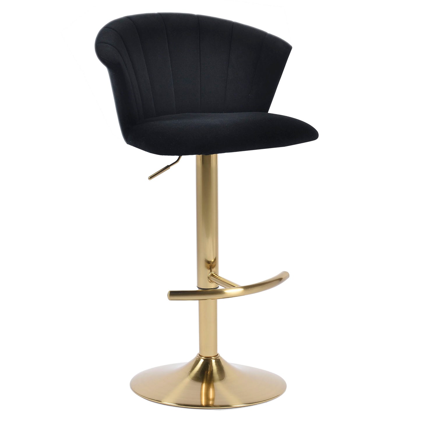 Black Velvet and Gold Barstool - Set of 2