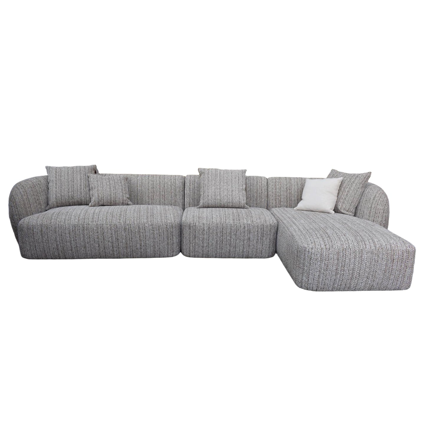 4 Seater Right Chaise Sofa - Plush Spec Brown