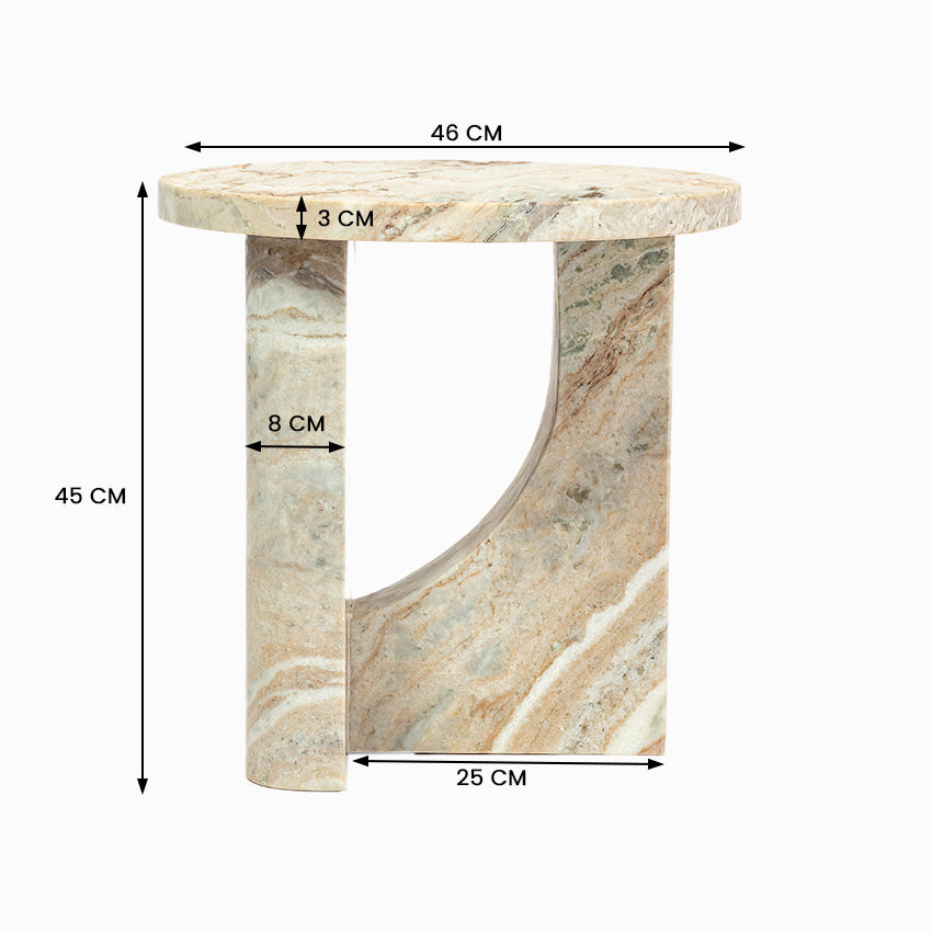 Monolith Solid Marble Side Table