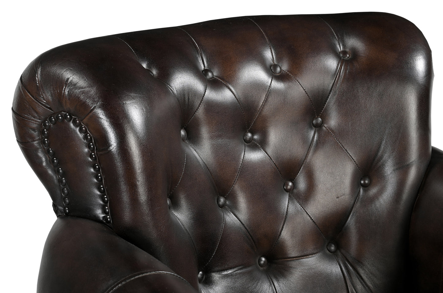 Chocolate Mottled Leather Arm Chair