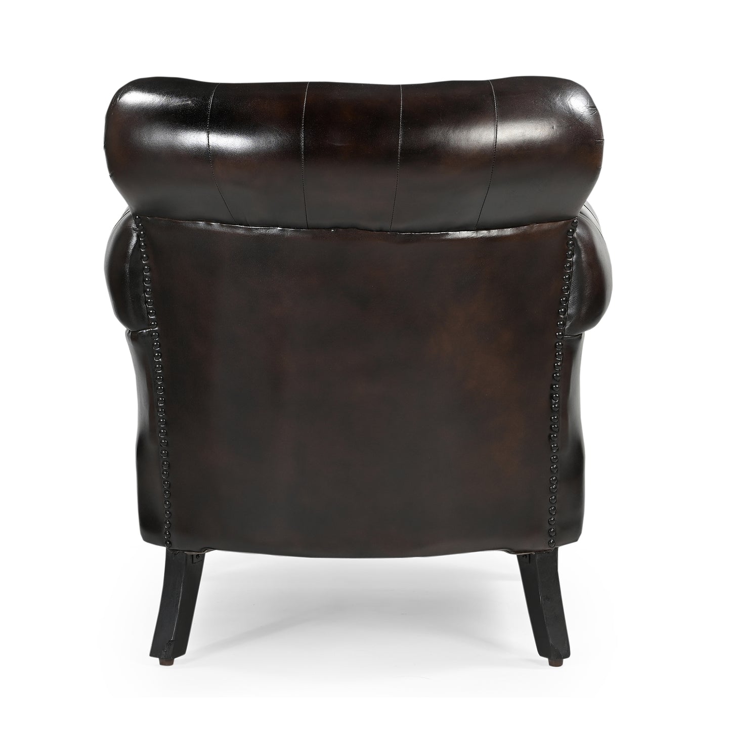 Chocolate Mottled Leather Arm Chair
