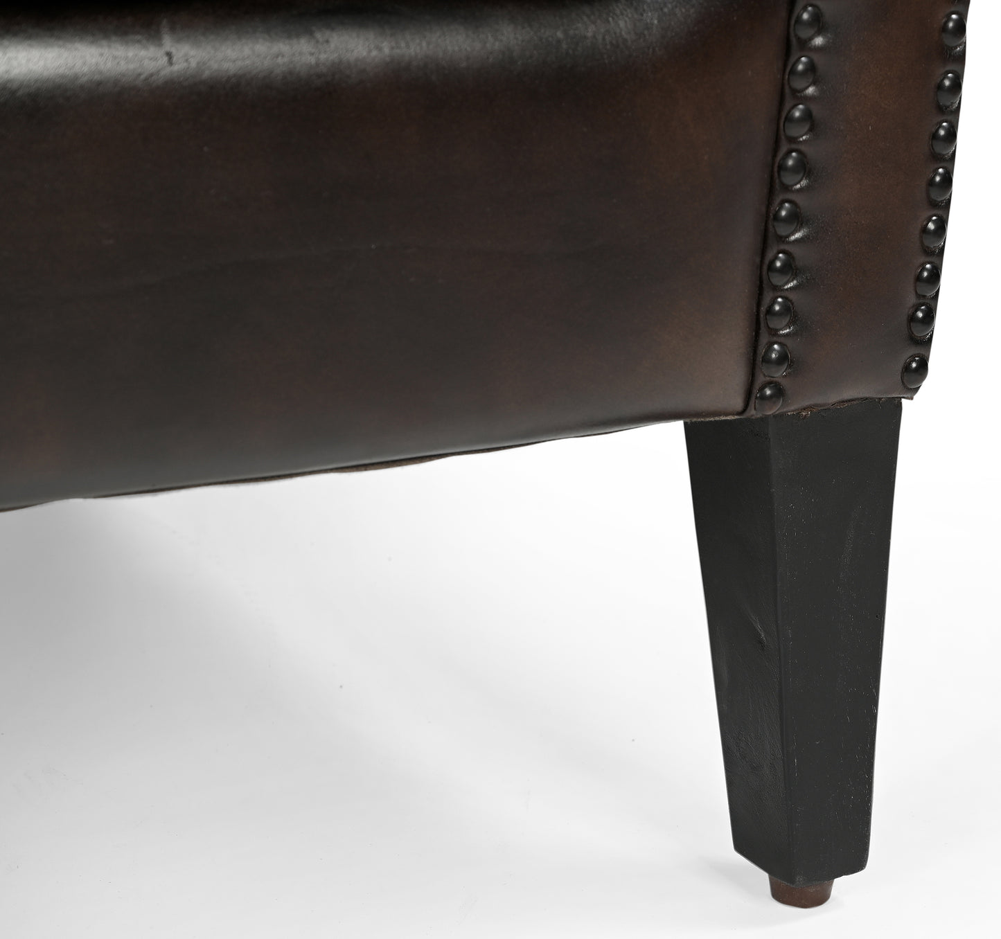 Chocolate Mottled Leather Arm Chair