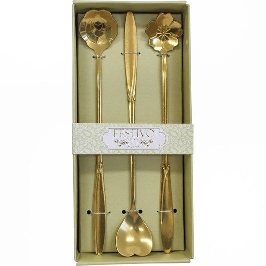 Meen Tribe Festive Flower and Heart Long Handle Spoons