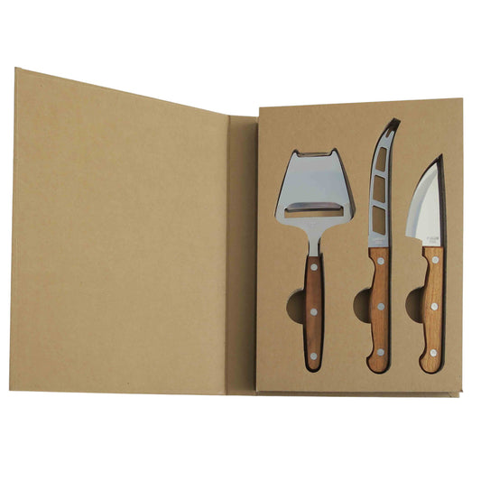 Acacia Wood & Steel Cheese Slicer Set
