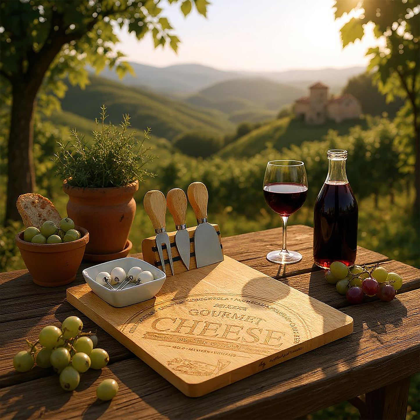 Acacia 9pc Cheese Board Set