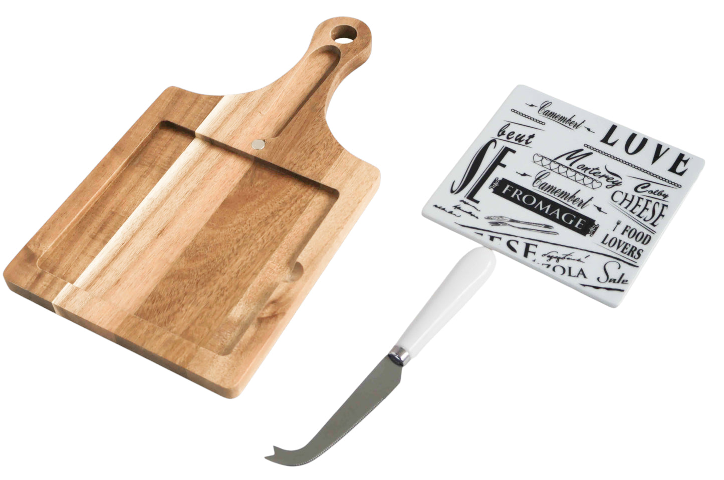 Acacia 3-Piece Square Cheese Board Set
