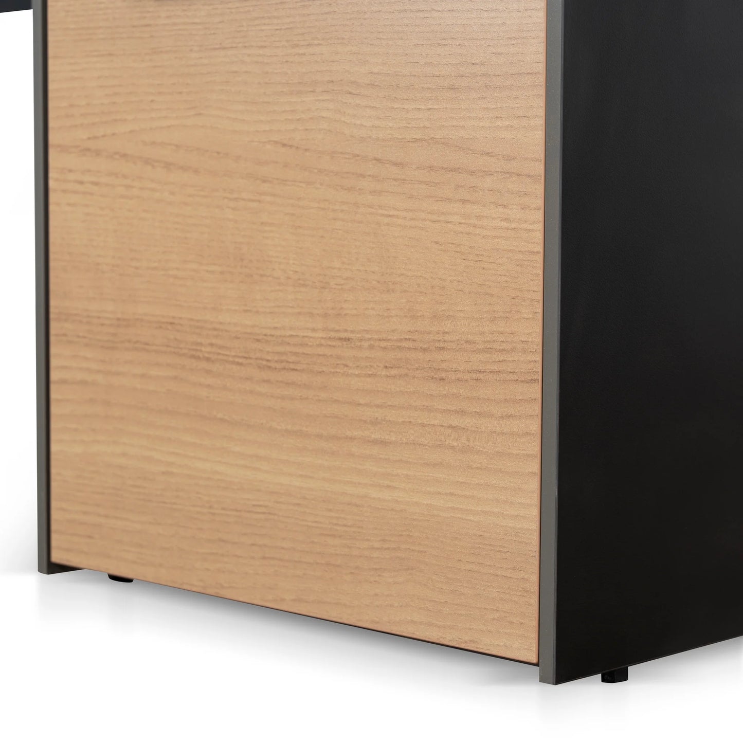 1.6m Single Seater Natural Office Desk - Black Legs