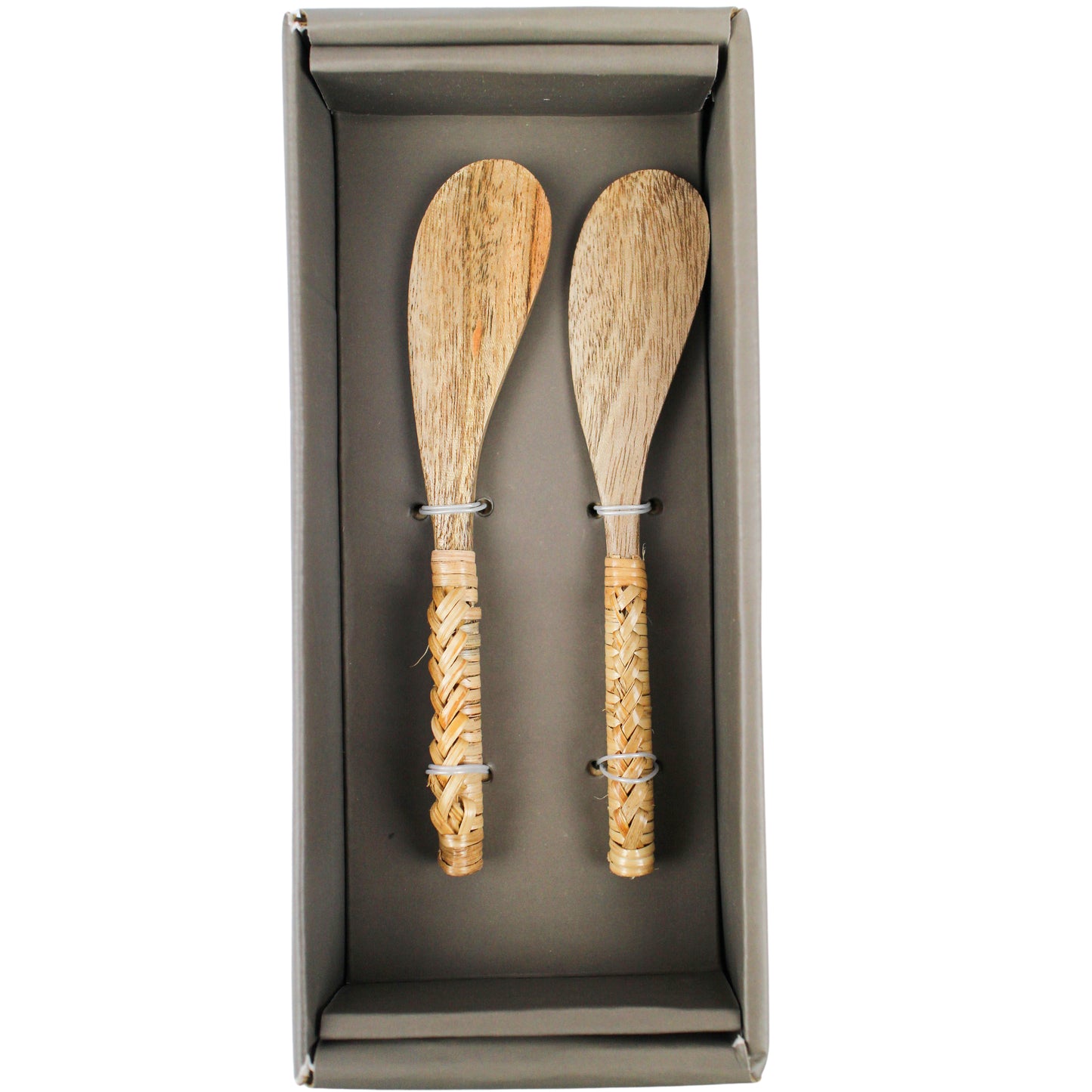 Rattan Handle Spreader Knife Set – 2 Piece