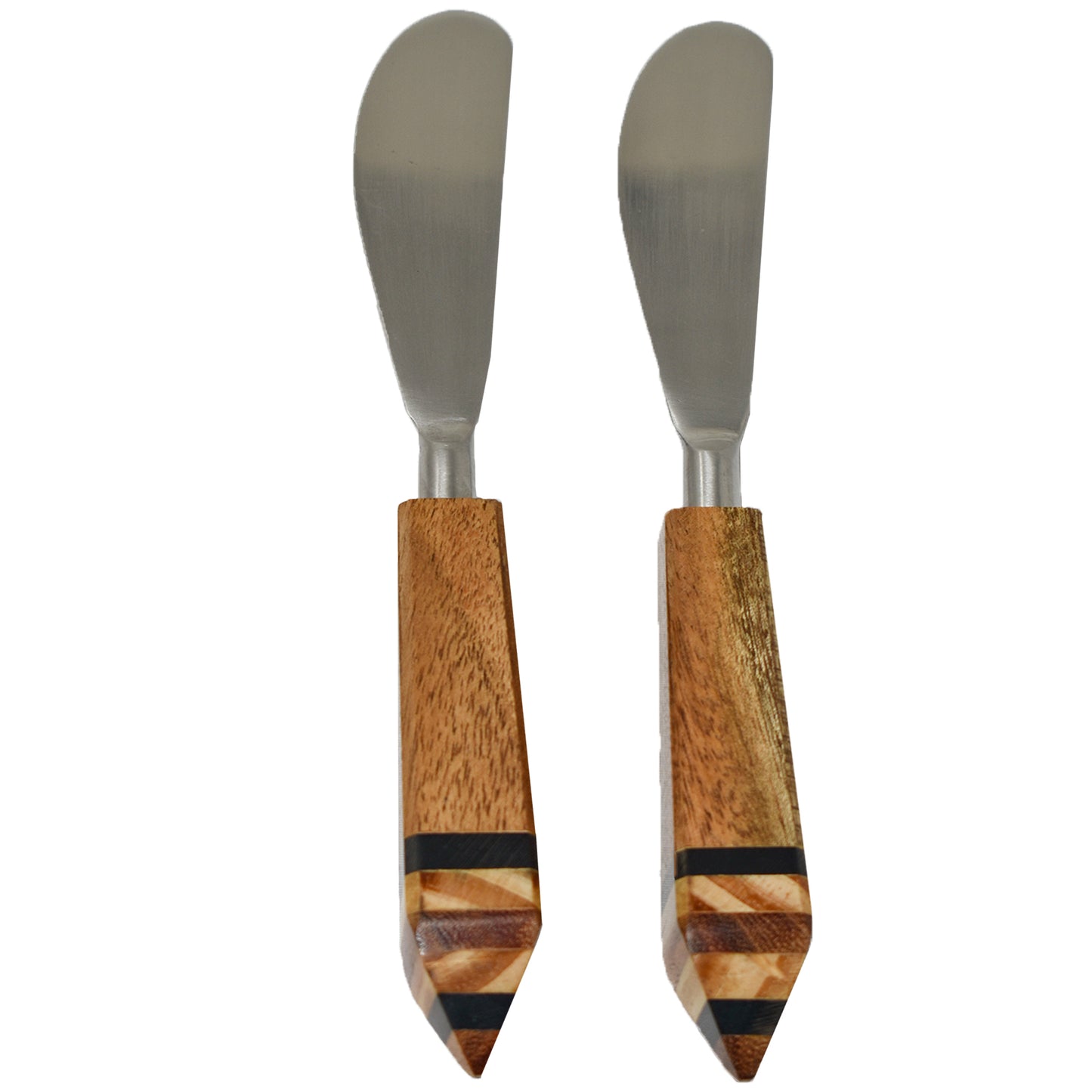 Wood and Steel Spreader Knife Set - 2 Piece