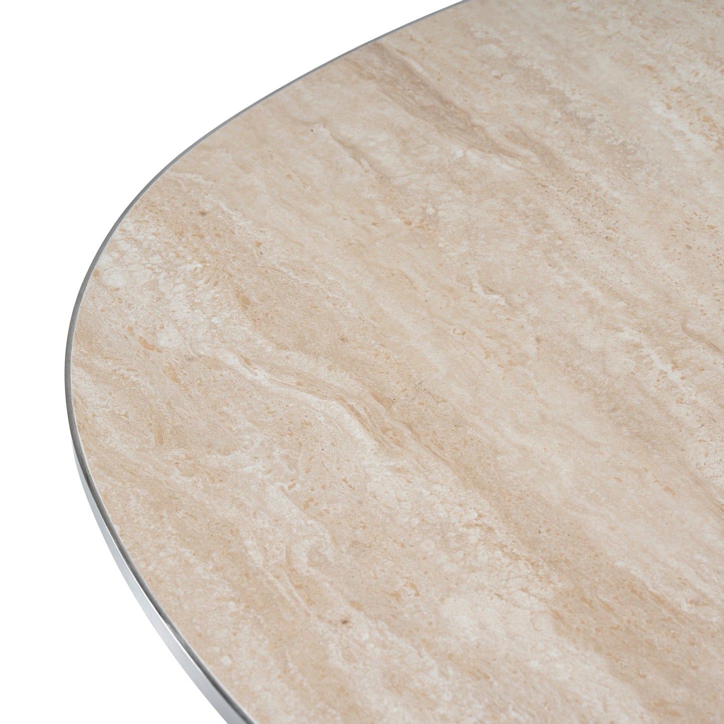 Nested Porcelain Coffee Table Table - Stainless Steel