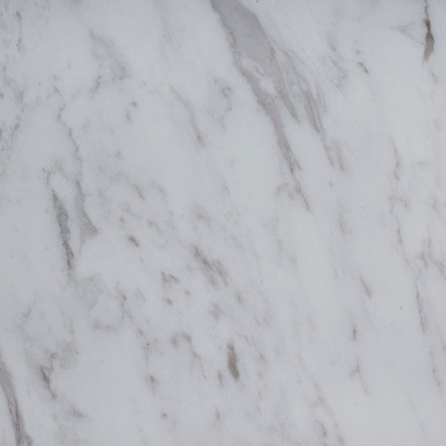 45cm Matte White Side Table - Carrara Marble