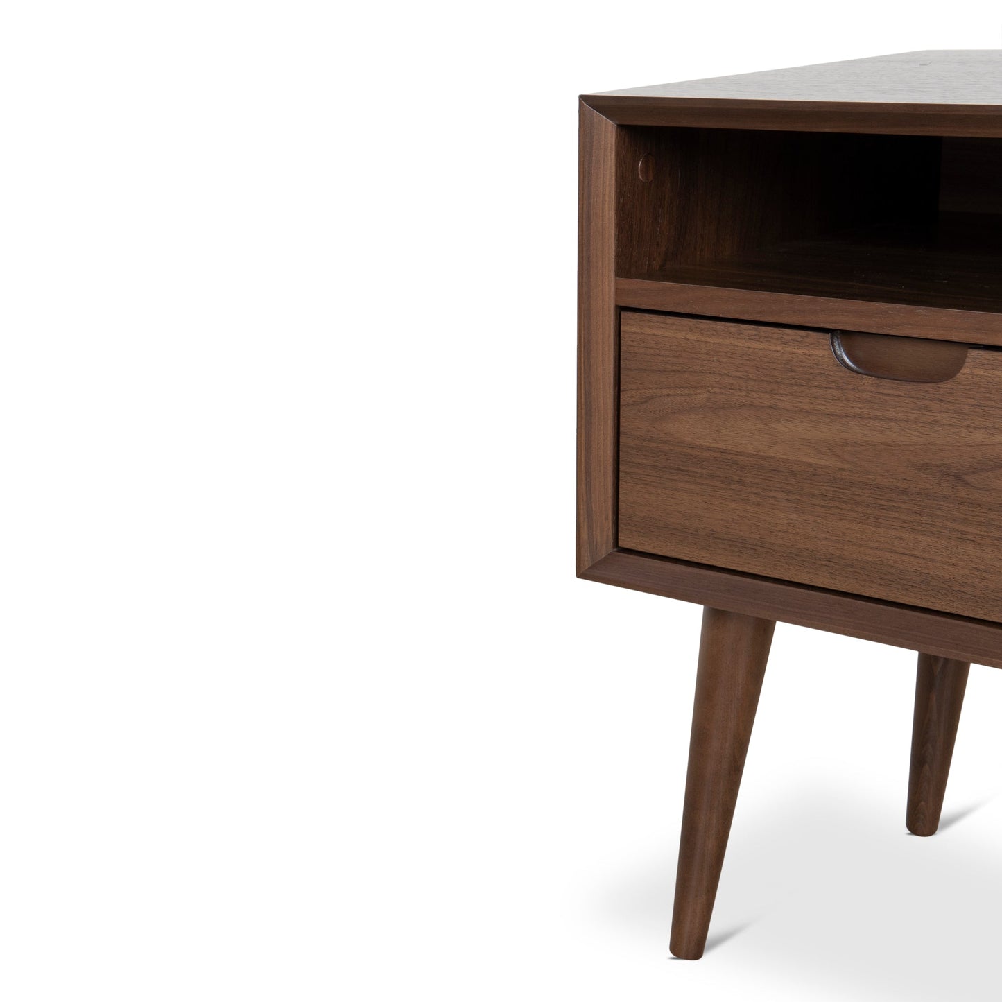 SQ Wooden Bedside Table - Walnut