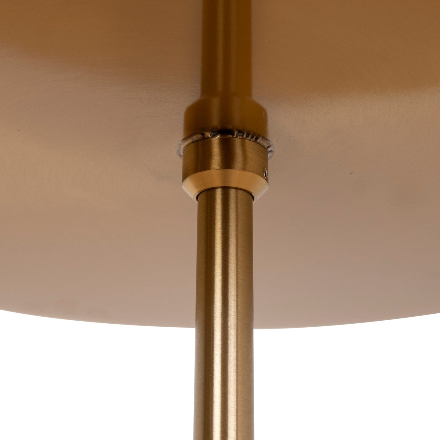 45cm Brushed Gold Side Table - Rosso Levanto Marble